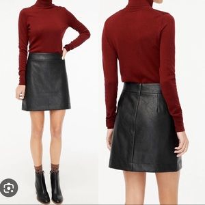 J Crew Faux Leather Black Mini Skirt size 4